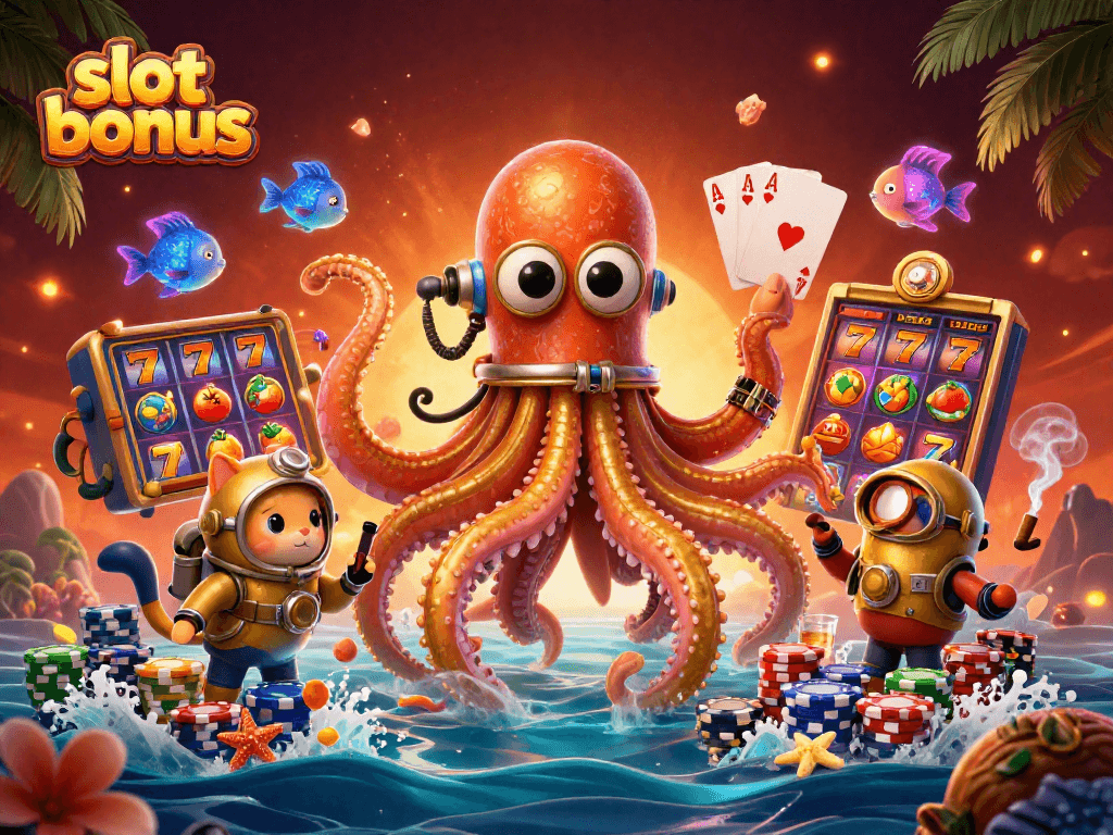 Experience the thrill of winning with slot bonus in this vibrant casino scene!