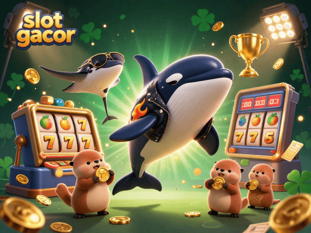 Experience big wins at slot gacor with an exciting 3D casino scene featuring vibrant characters and thrilling details.