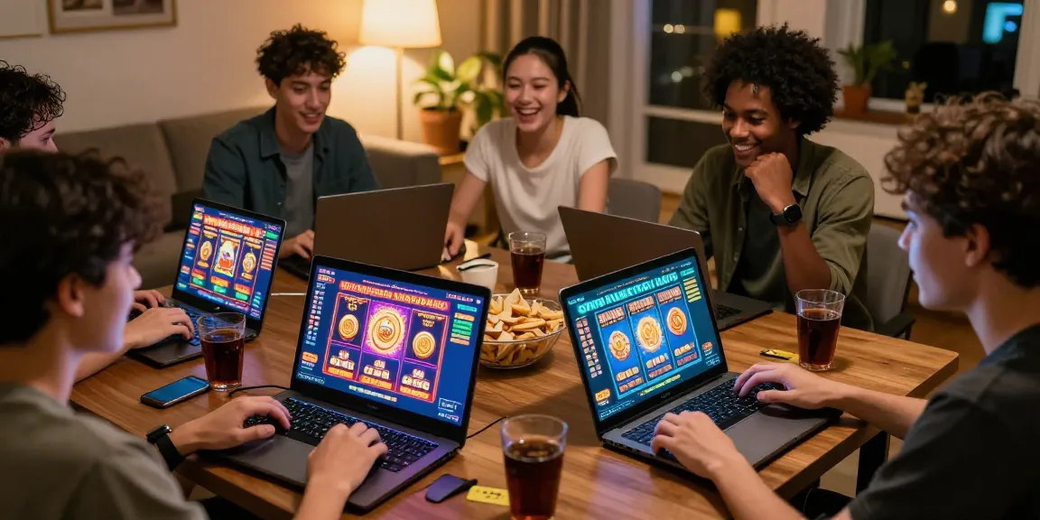 Players enjoying ngamenjitu online gaming in a lively living room environment.