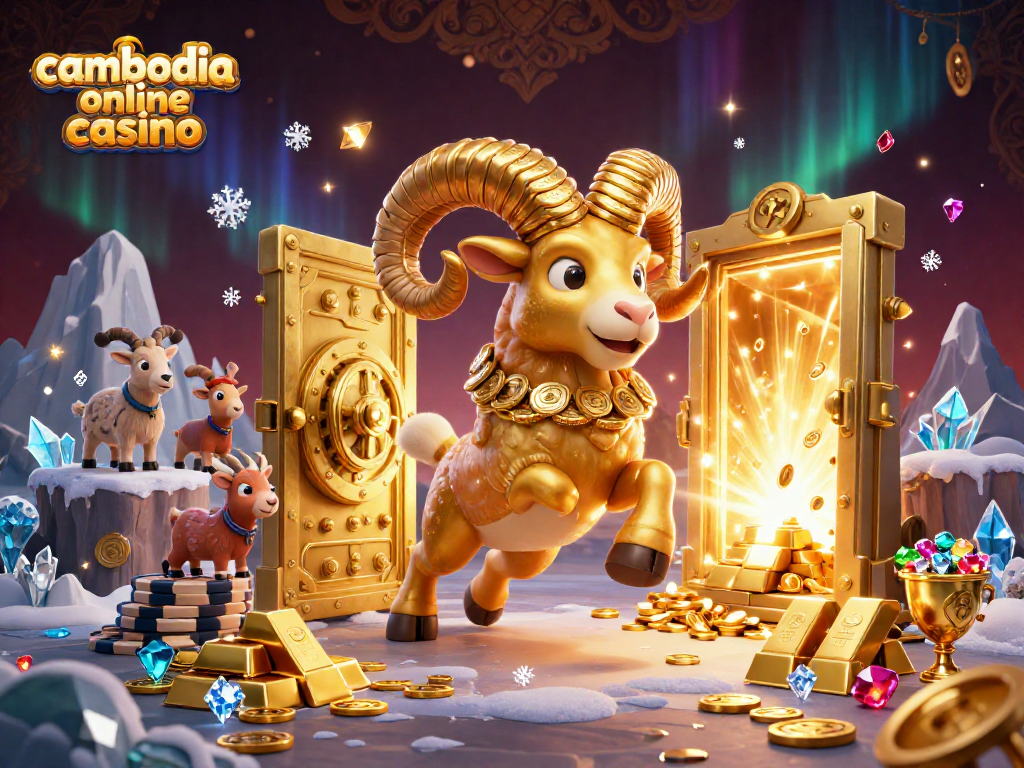 Cambodia online casino showcasing dynamic live gaming with golden wealth elements and vibrant characters.