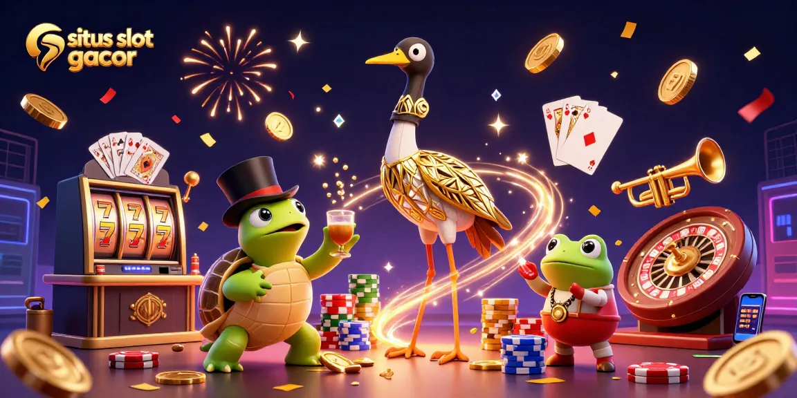Engage with situs slot gacor at a vibrant speakeasy-themed casino scene full of animated characters and exciting game elements.