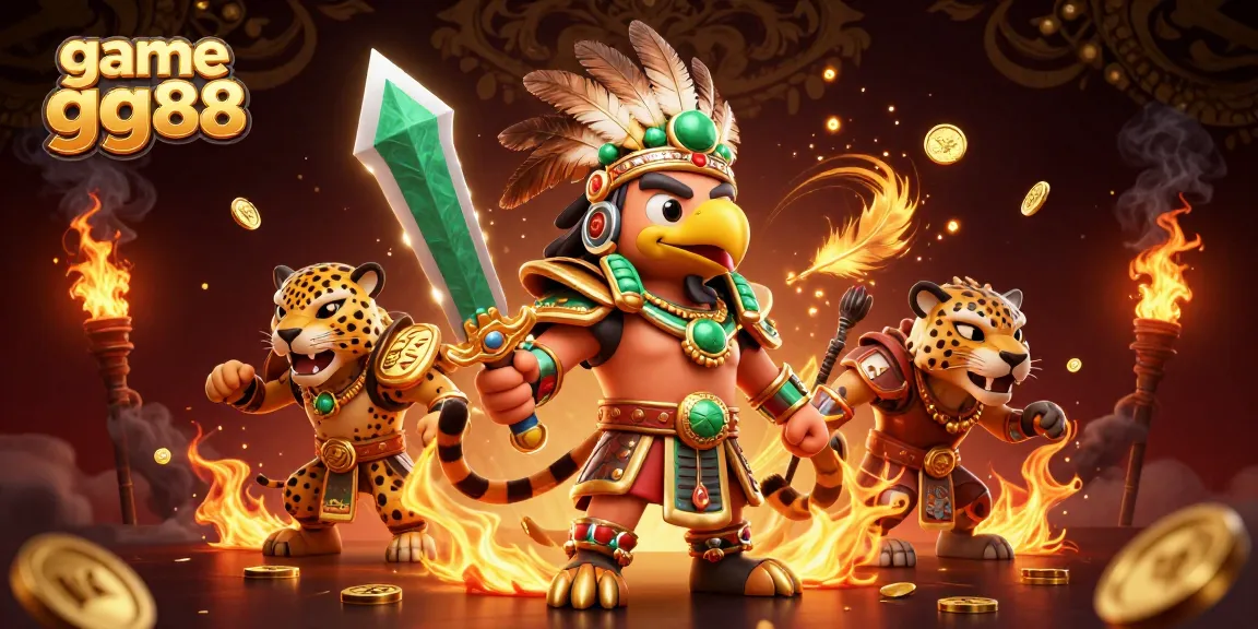 Engage with immersive gameplay on game gg88 featuring Aztec warriors and vibrant casino elements.