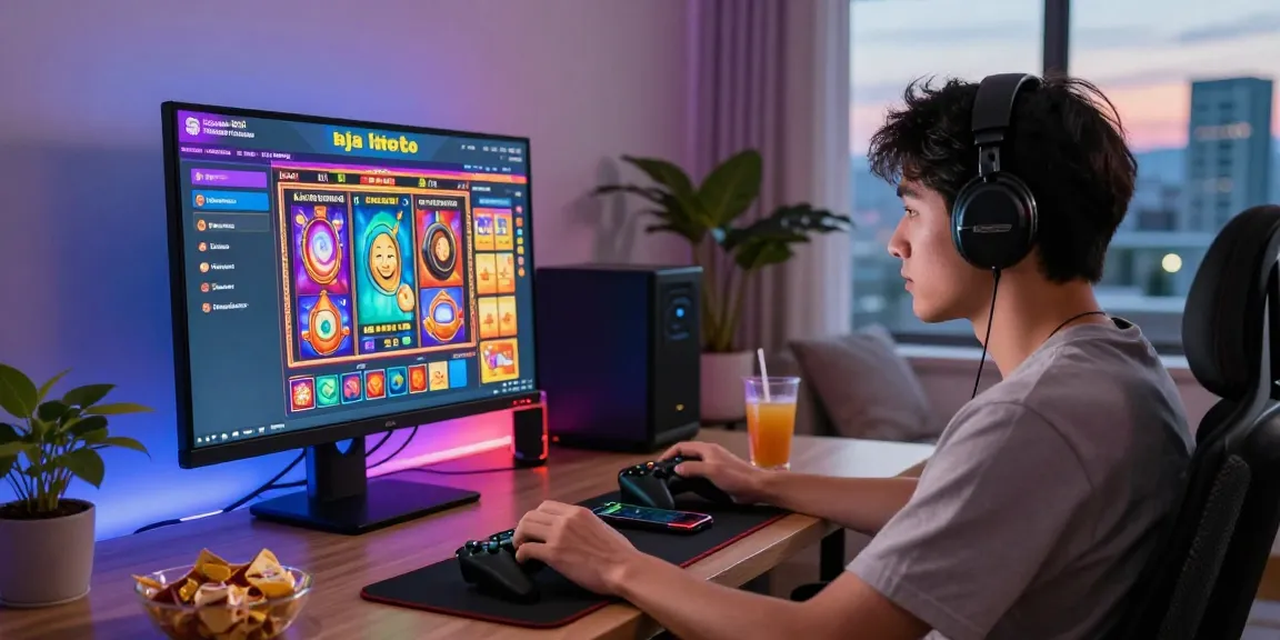 Pajaktoto daftar player enjoying an immersive online gaming experience at home.