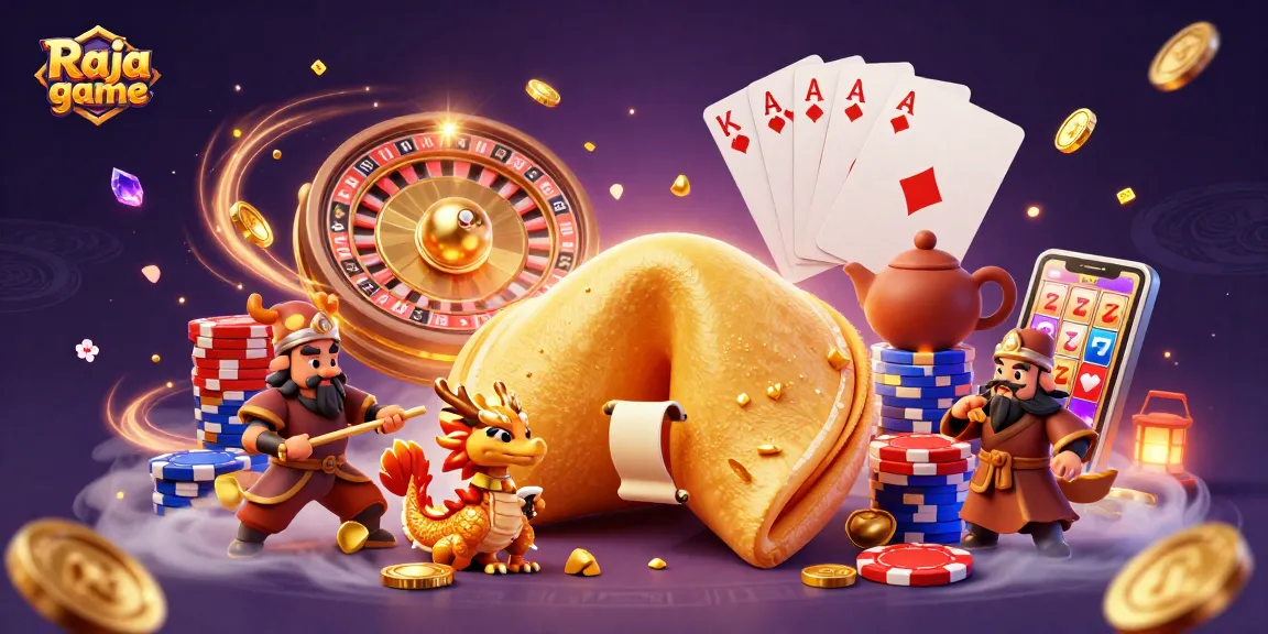 Experience thrilling action in Raja game with vibrant casino elements and animated characters.