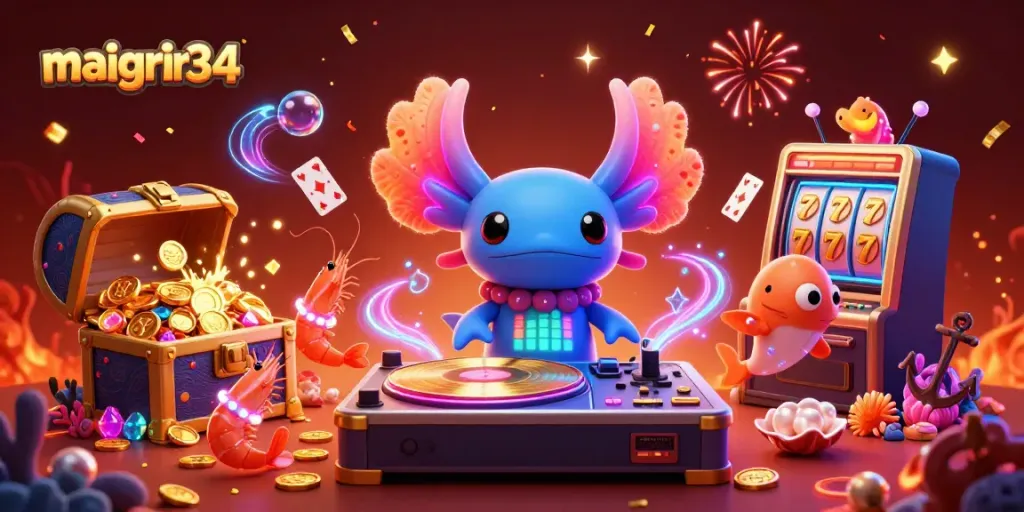 Jouez sur maigrir34 avec des personnages colorés dans une scène de casino animée.