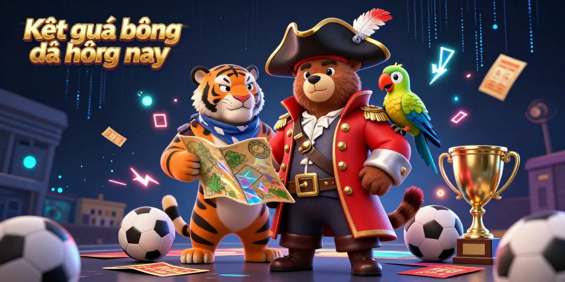 Kết quả bóng đá hôm nay highlights sports betting excitement with a vibrant pirate theme and dynamic action.