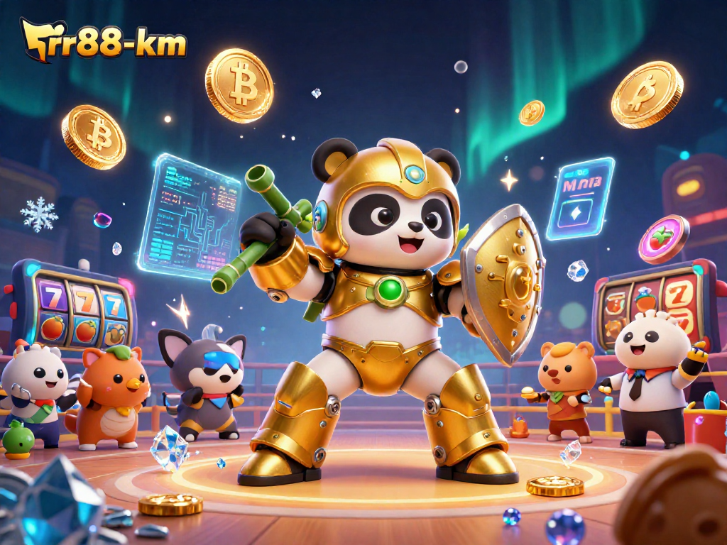 Engage with rr88-km's vibrant 3D digital casino scene featuring dynamic characters and rich game elements.