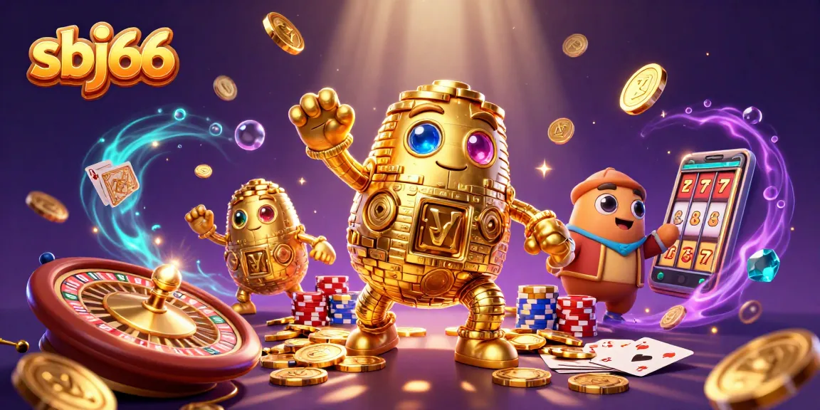Experience thrilling online gameplay at sbj66 casino with golden golem and vibrant casino elements.