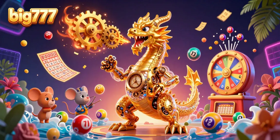 Experience thrilling gameplay with big777 as the golden dragon breathes gears with vibrant lottery elements.