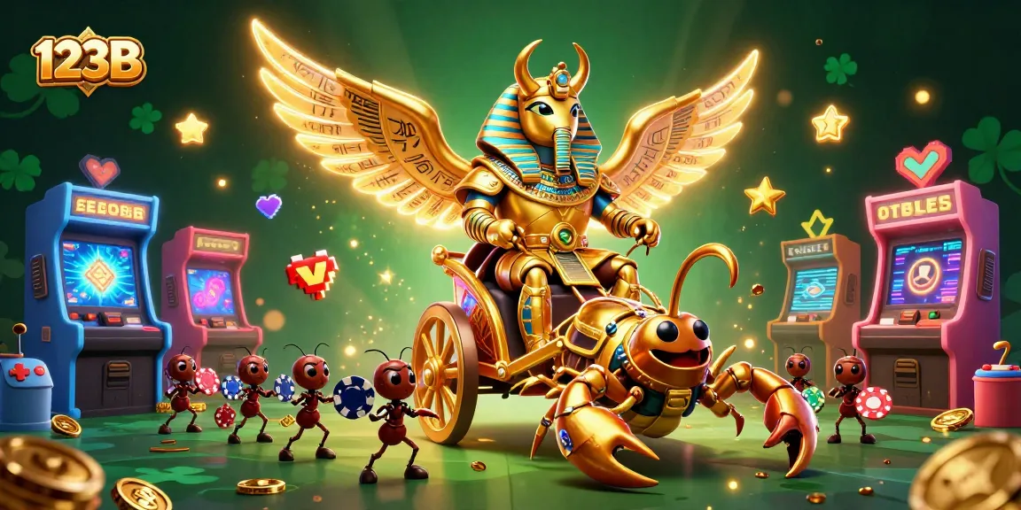 Experience thrilling gaming action at 123B with a vibrant casino-inspired 3D illustration.