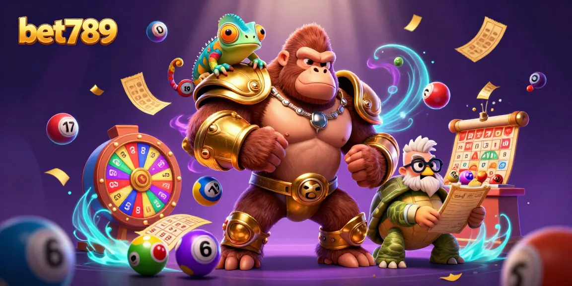 Experience thrilling gameplay with bet789 alongside a powerful gorilla king and vibrant gambling elements.