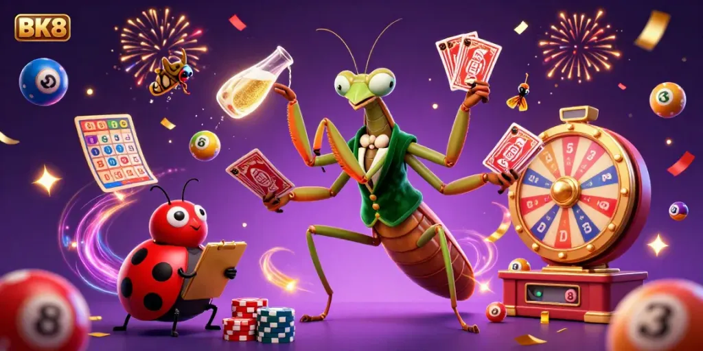 Experience thrilling gaming at BK8 with a vibrant casino scene filled with action and excitement.