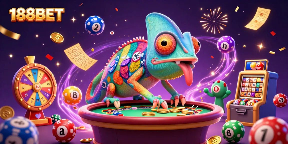 Experience thrilling 188BET action with colorful elements in a vibrant casino scene.