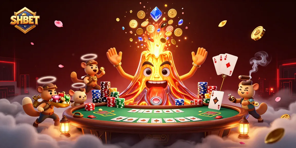 Experience the excitement of SHBET with a vibrant 3D scene showcasing treasures and gaming elements.