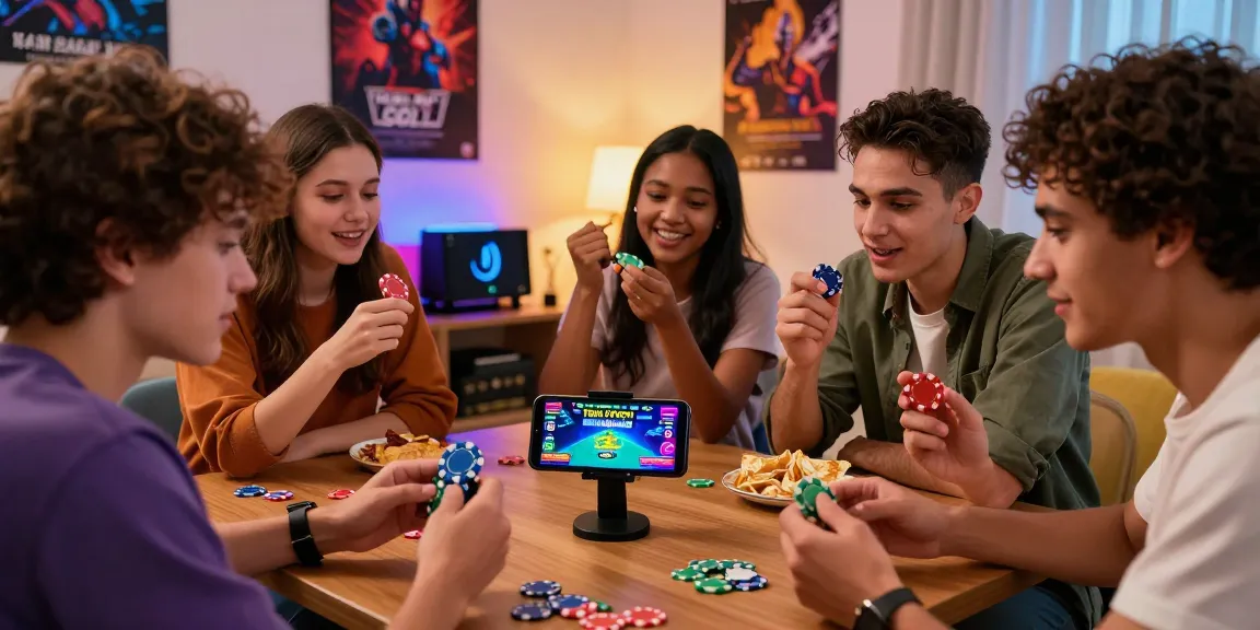 Get the app to play Teen Patti Gold with friends in a lively living room setting, showcasing colorful game interface and social atmosphere.