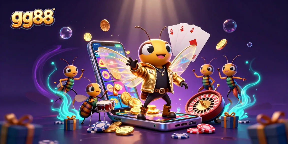Enjoy thrilling gaming with gg88 in this vibrant, 3D casino scene featuring dynamic characters and exciting game elements.