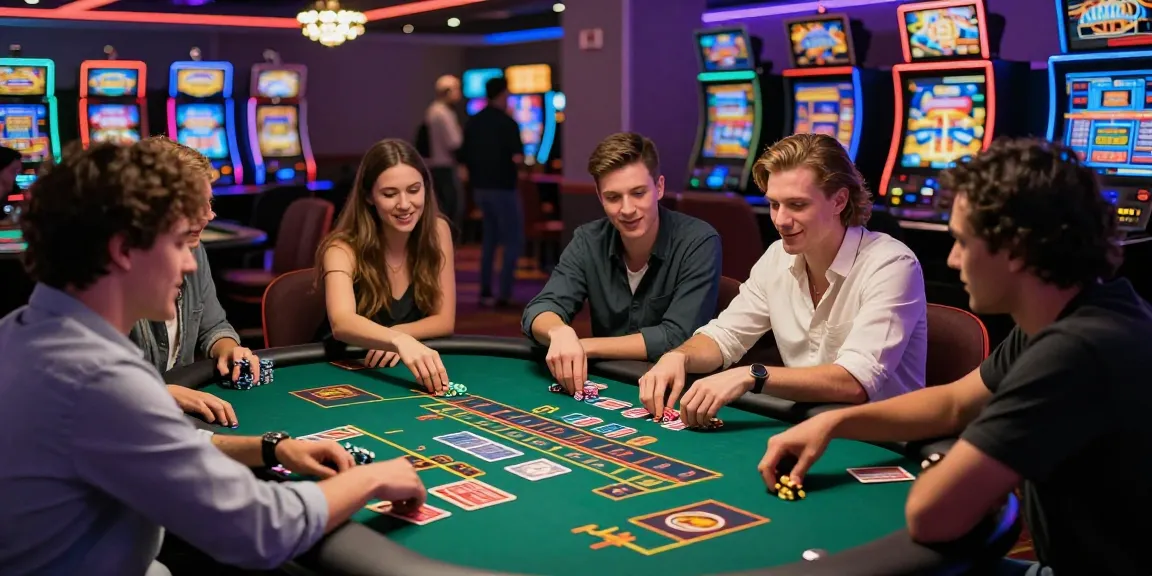 Exciting gaming scene featuring friends enjoying lotus365 casino atmosphere with vibrant lighting and interactive games