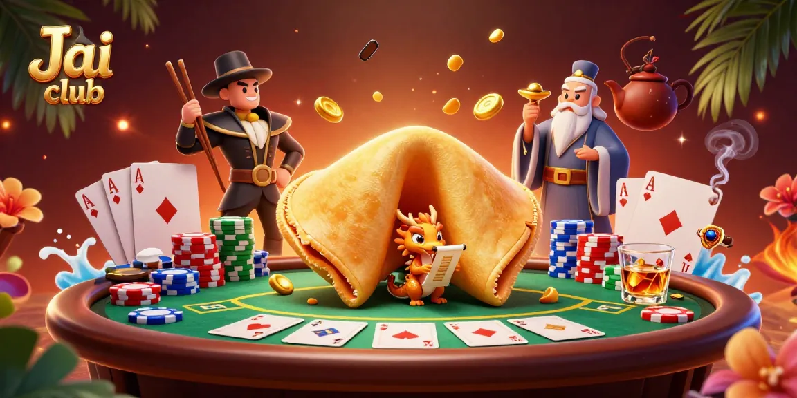 Engage with the Jai club through an exciting poker scene featuring vibrant characters and golden treasures.
