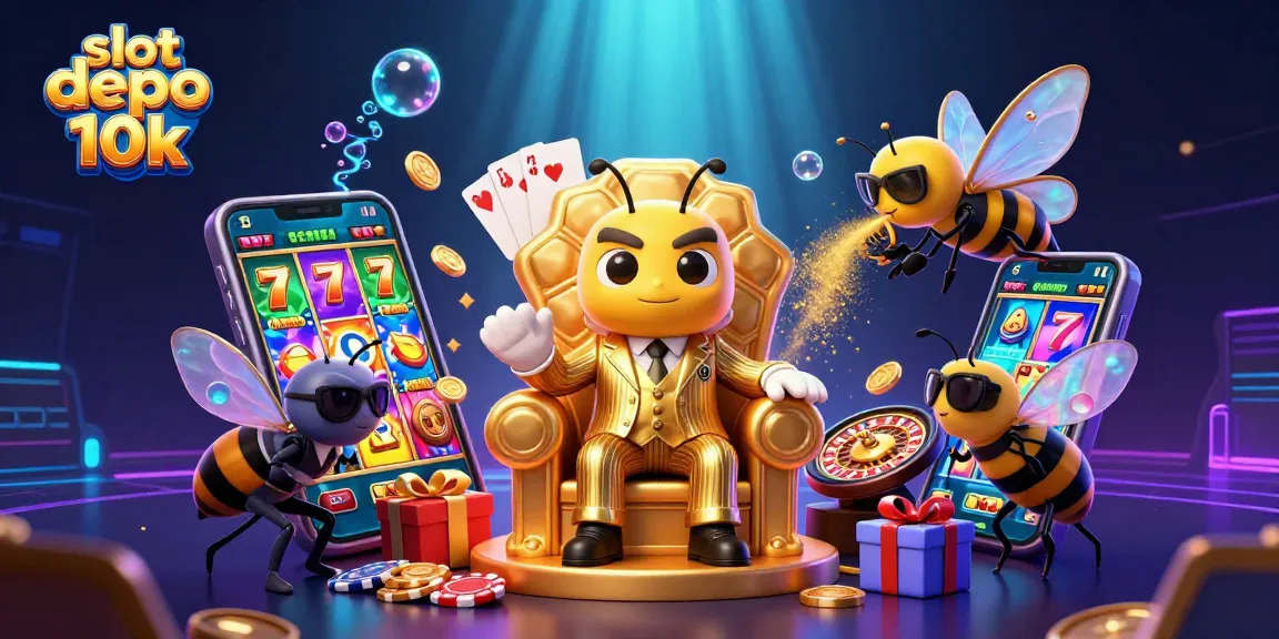 Slot depo 10k menampilkan karakter bos mob dan permainan mesin slot yang memikat.