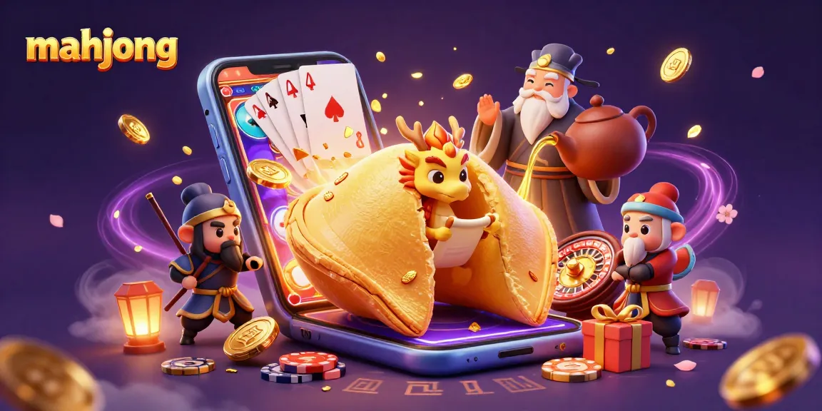 Engage in Mahjong gameplay with our mystical dragon, golden fortune cookie, and slot game excitement.