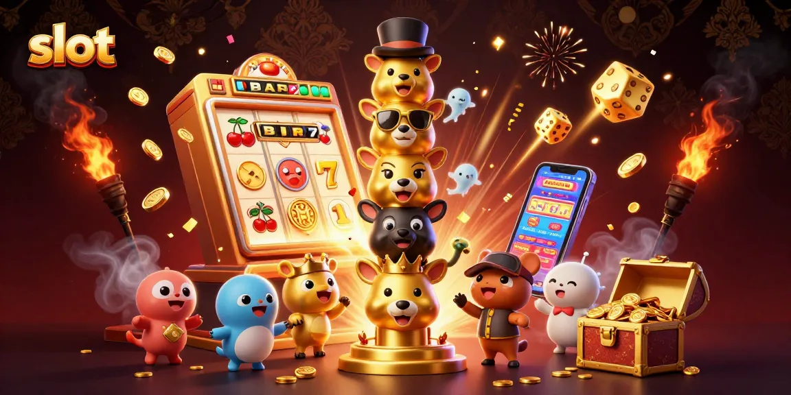 Spin the exciting slot machine with gold coins and vibrant symbols in this energetic casino illustration.