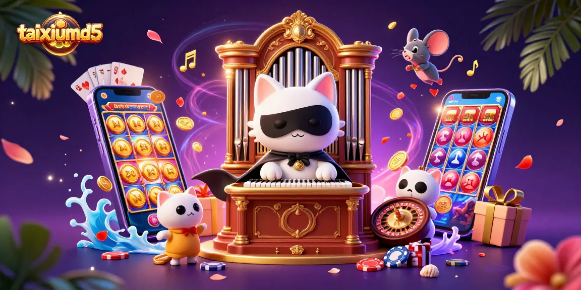 Engage in thrilling gameplay at taixiumd5, with a vibrant casino scene featuring captivating characters and slot games.