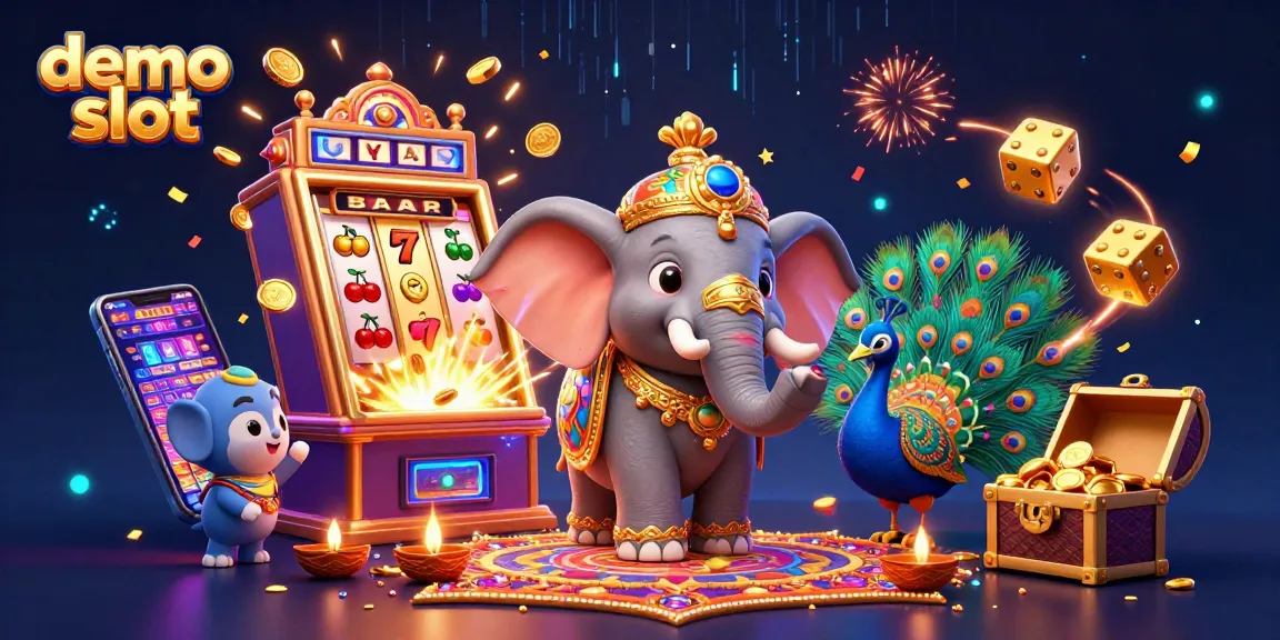 Experience exhilarating demo slot action with our vibrant Diwali-themed illustration showcasing massive jackpots and festive elements.