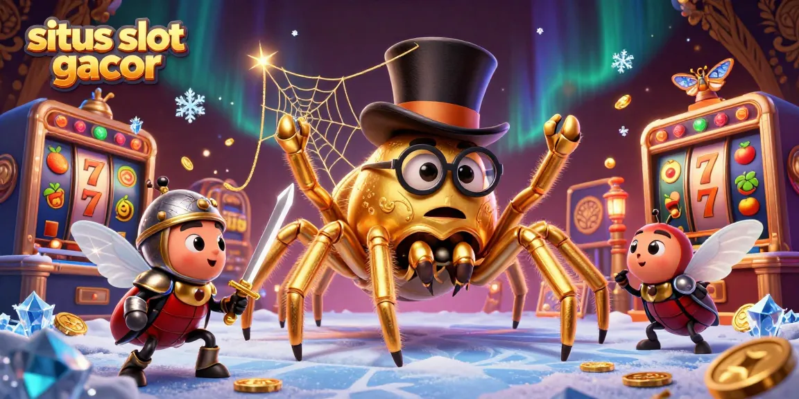 situs slot gacor showcases a vibrant slot machine scene with colorful elements and characters, creating an engaging casino atmosphere.