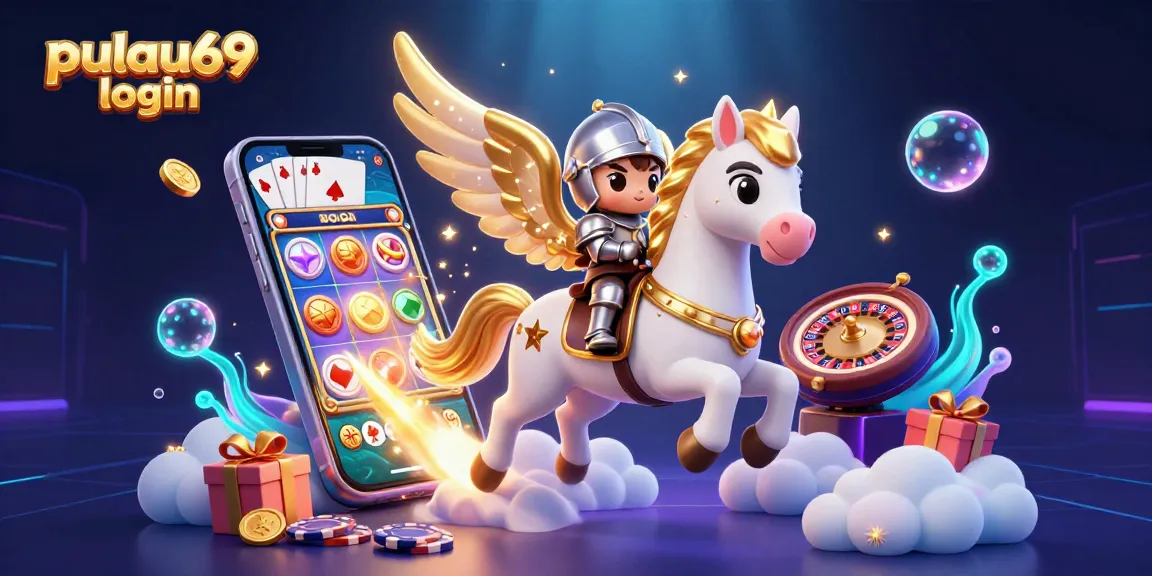Engage in pulau69 login for thrilling online slot games featuring celestial knights and animated casino elements.