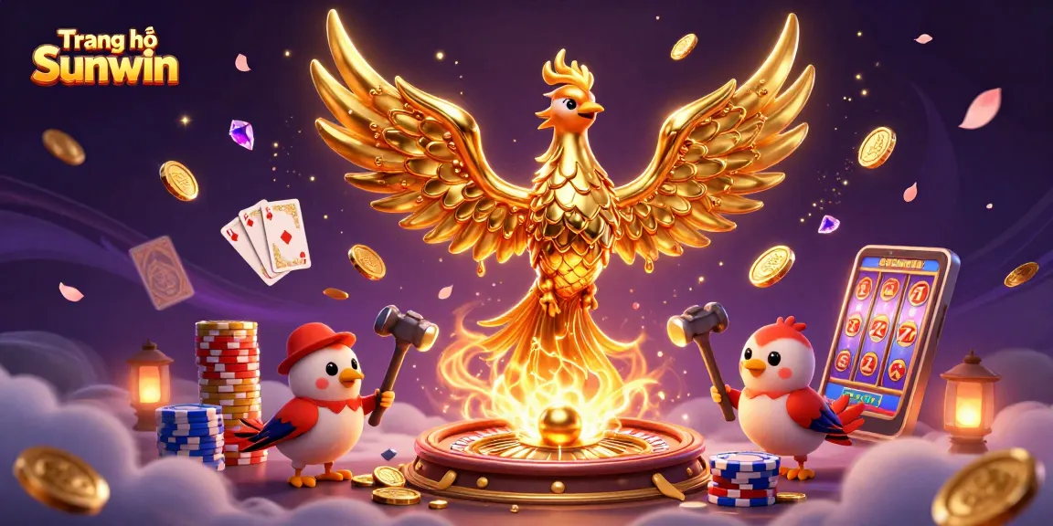 Experience thrilling gameplay with Trang chủ Sunwin's immersive golden phoenix casino illustration.