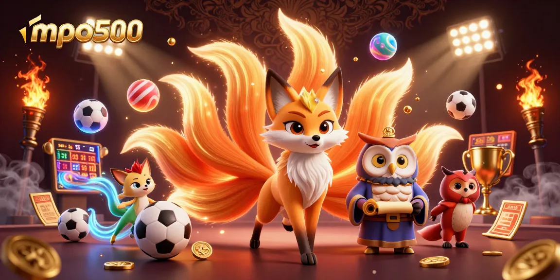 Experience the thrill of mpo500 with a vibrant 3D digital illustration showcasing energetic characters and sports elements.