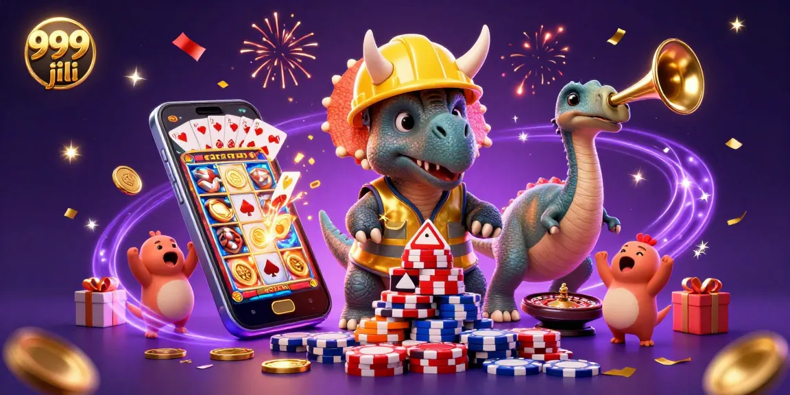 Experience the excitement of 999 jili with cheerful characters celebrating a winning slot game and poker fun!