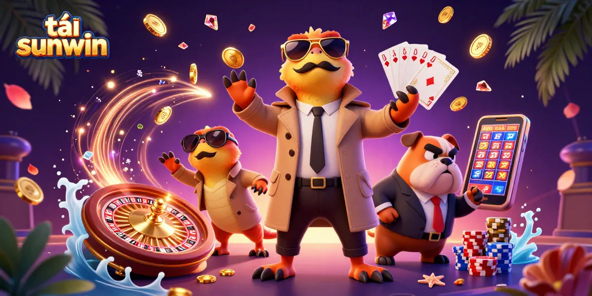Play and win big with tải sunwin, a vibrant casino scene featuring raptors and rich game elements.