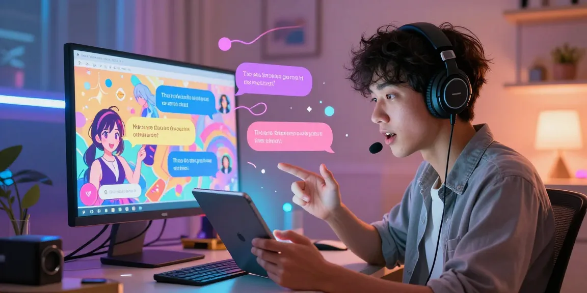 Engaging user experience in hentai chat with an AI chatbot amidst vibrant anime graphics.