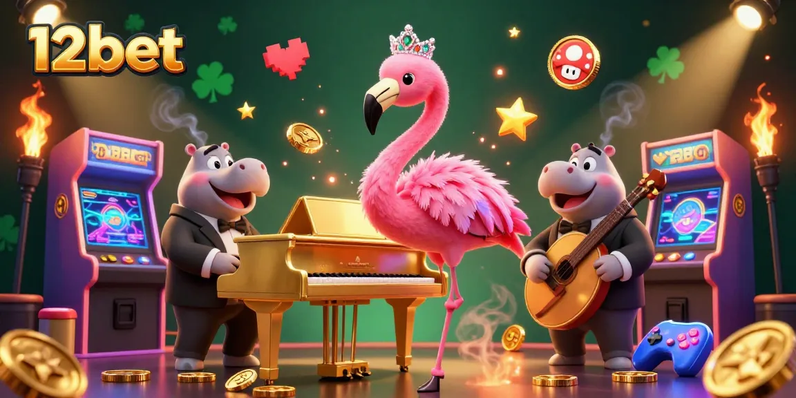 Tham gia vào các trò chơi tại 12bet với ca sĩ flamingo và tay bass hippo trong bầu không khí casino