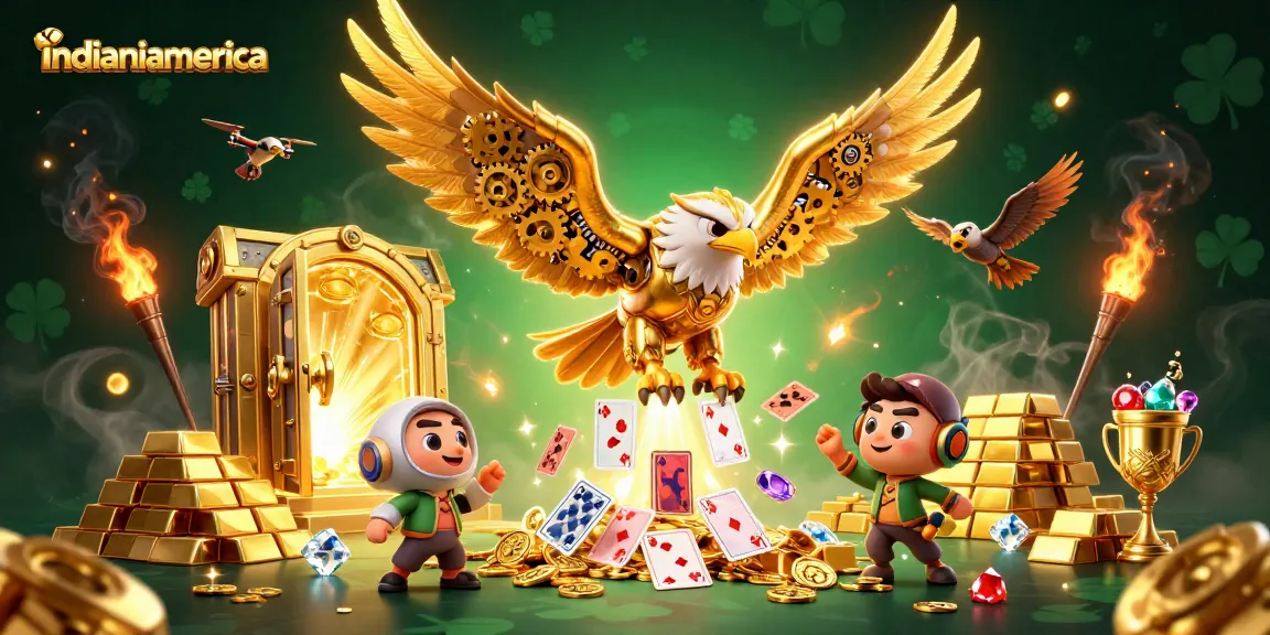 Engage in thrilling gaming at indianiamerica with a vibrant cybernetic eagle and enveloping treasures.