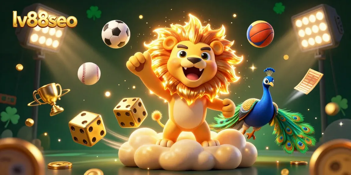 Play and win big at lv88seo with vibrant sports and casino-themed 3D illustration