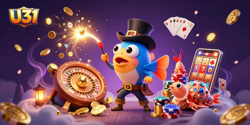 Experience thrilling moments with U31 at this vibrant, treasure-filled casino scene.