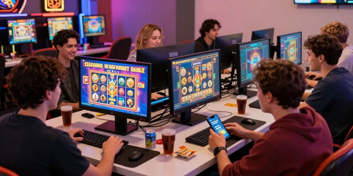 Players enjoying deposit tanpa minimal slot games in a vibrant gaming atmosphere.