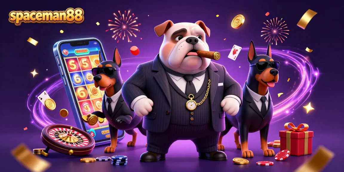 Experience thrilling gameplay with spaceman88, featuring a dynamic casino illustration.