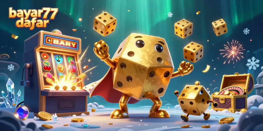 Experience the excitement of bayar77 daftar online with a dynamic 3D casino scene bursting with action.