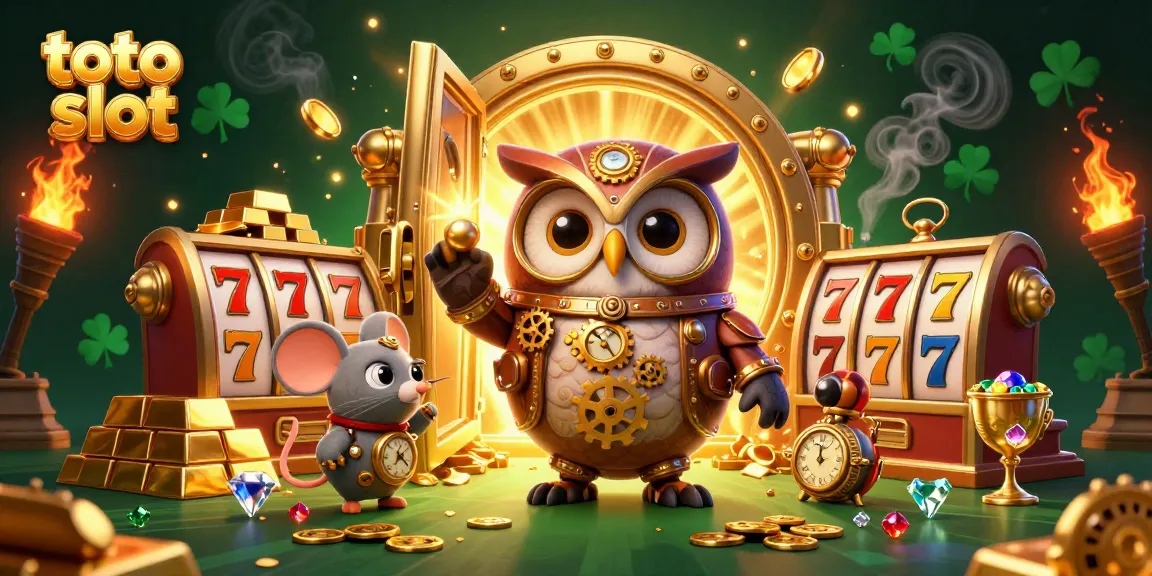 Experience thrilling gameplay with the toto slot and vibrant casino elements in a colorful 3D scene.