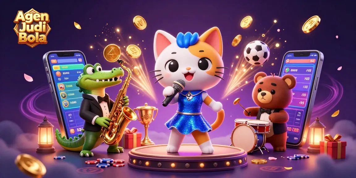 Join Agen Judi Bola for exciting sports betting action featuring lively casino characters.