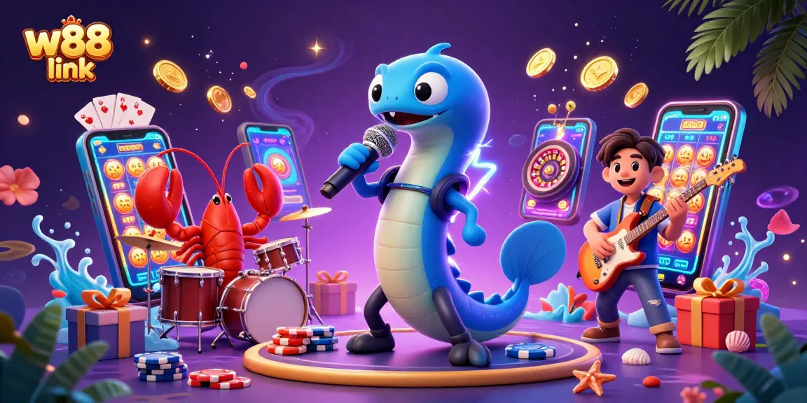 Experience thrilling wins with the w88 link, featuring dynamic gaming scenes and vibrant casino elements.