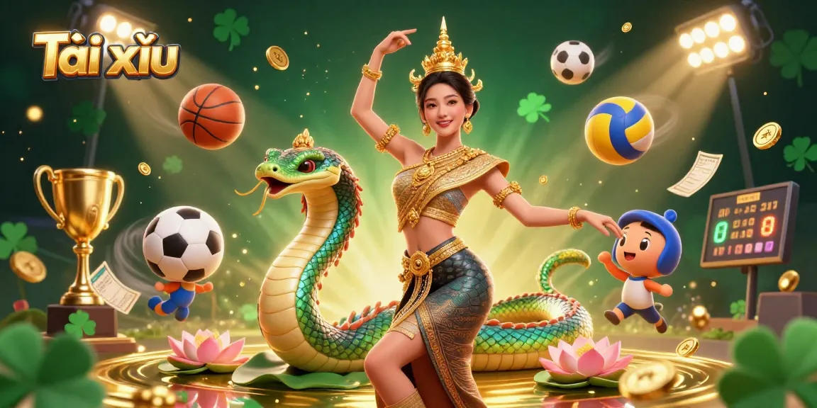 Experience thrilling Tài xỉu gameplay with vibrant visuals, showcasing lively characters and dynamic sports elements.