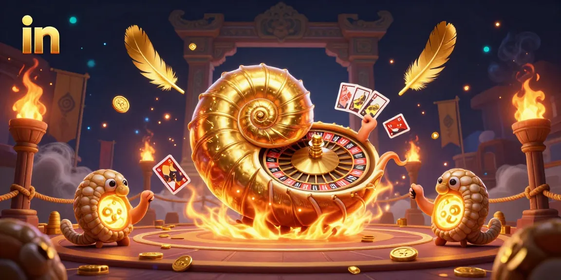 Experience immersive gaming with a giant nautilus wheel and glowing ammonite fossils in this captivating scene.