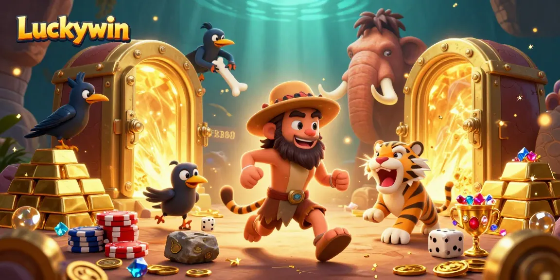 Engage with Luckywin's prehistoric casino adventure featuring dynamic characters and rich treasure elements.