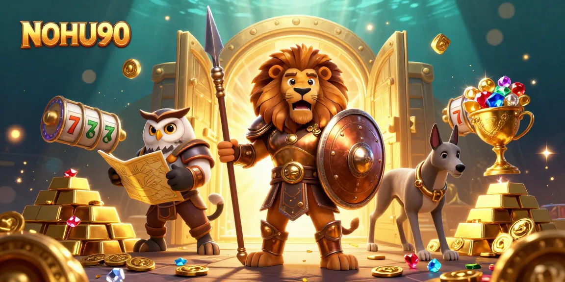 Engage with NOHU90's thrilling slot adventures featuring vibrant characters and golden treasures.