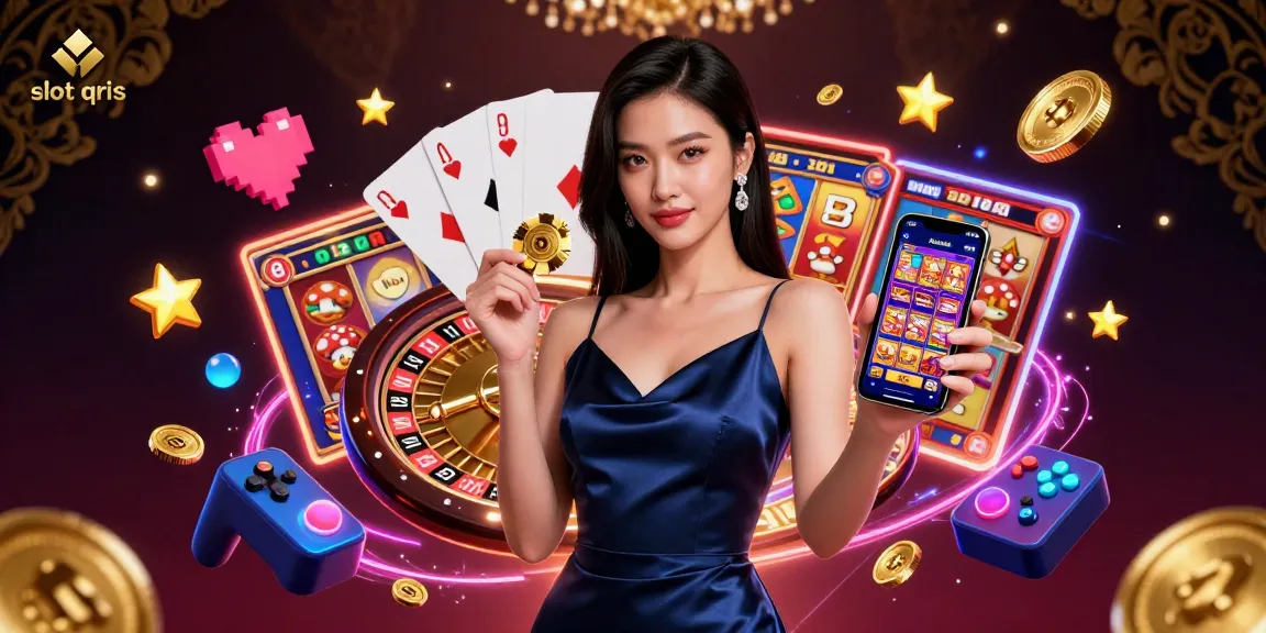 Engage with slot qris and explore rich casino experiences showcased in a vibrant 3D illustration.