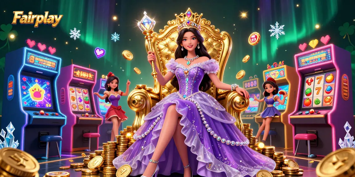 Engage in Fairplay excitement with a regal character among dynamic slot game elements.